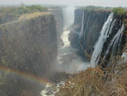 20210206214418 Low water levels flowing over Victoria Falls